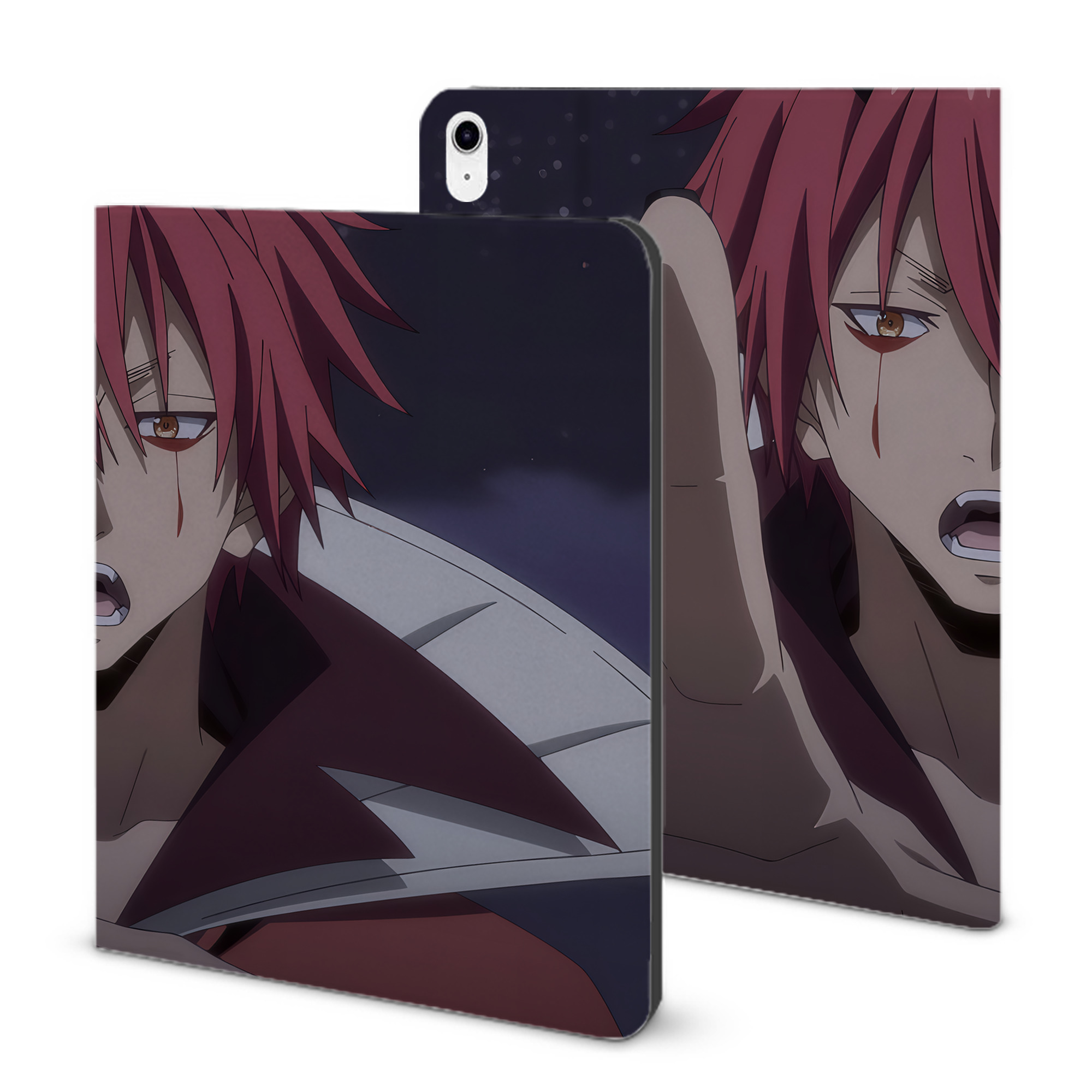 （画像用） 転スラ Regarding Reincarnated to Slime IPad ケース ブック型 PUレザー TPU 耐衝撃 軽量 薄型 ペン収納なし 全面保護 IPad 各モデル対応